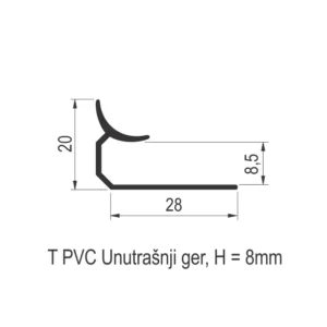 KG PVC TES un.ger H= 8mm-braon