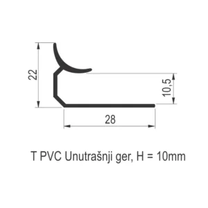 KG PVC TES un.ger H=10mm-bela