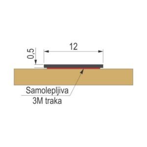 FLAH 12x0.5mm dekorativni profili - Samolepljivi