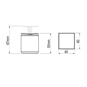 ON D Noga 40×40 CF  5cm AL SB