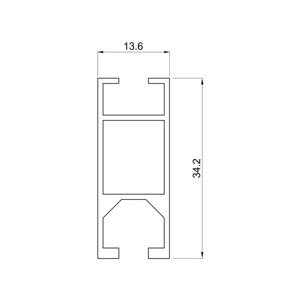 GF01 FLAT profil garnišne AL 2,0m SM