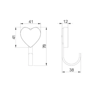 OČ čiviluk HEART srce GTV