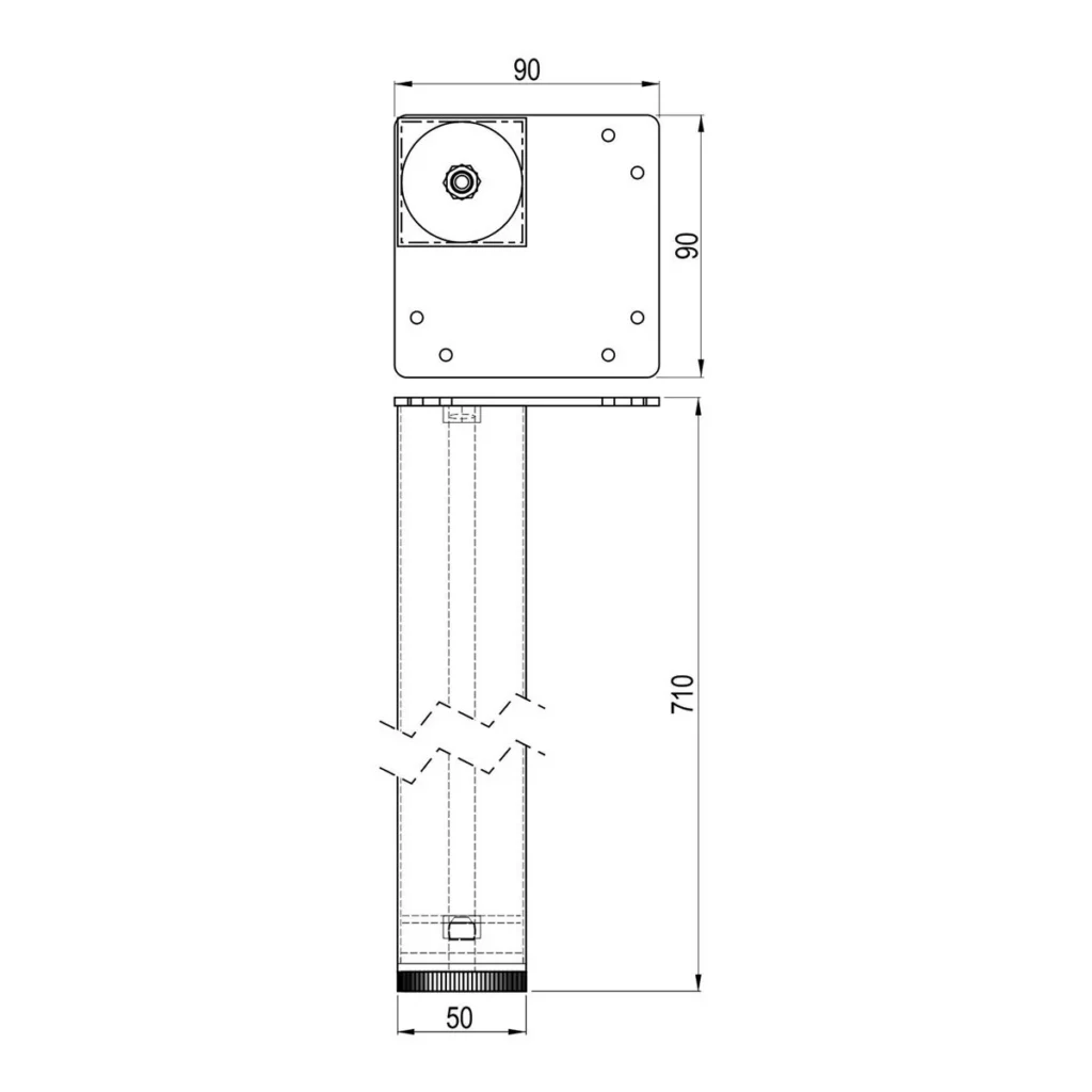ON STO Noga 50x50x710 bela KAP