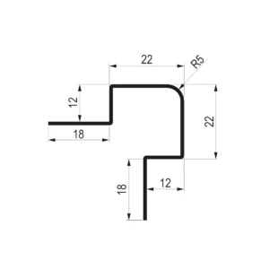LZZ INOX profil 22×22 ugradni