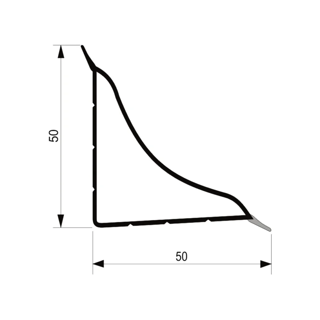 DS PVC diht sanit.profil 50×50