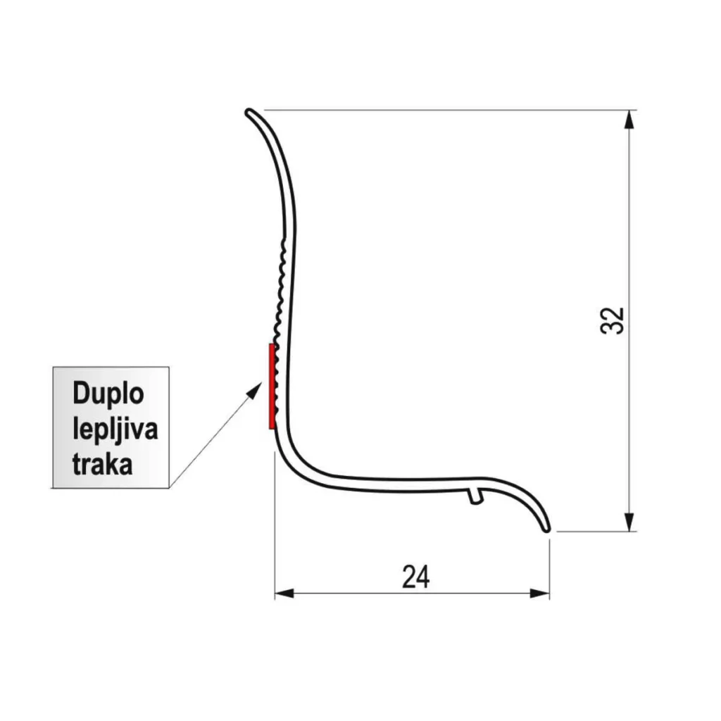 DS PVC diht sanit.profil 20×30