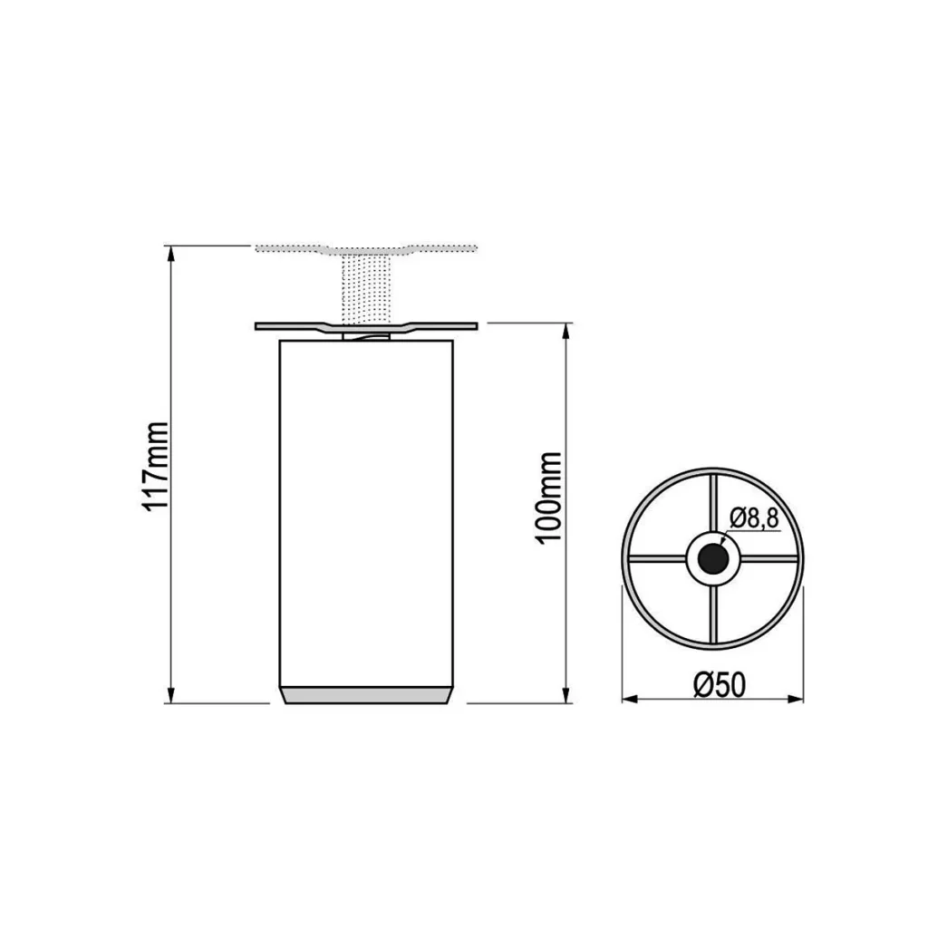ON D Noga d=50 CF 10cm AL SM