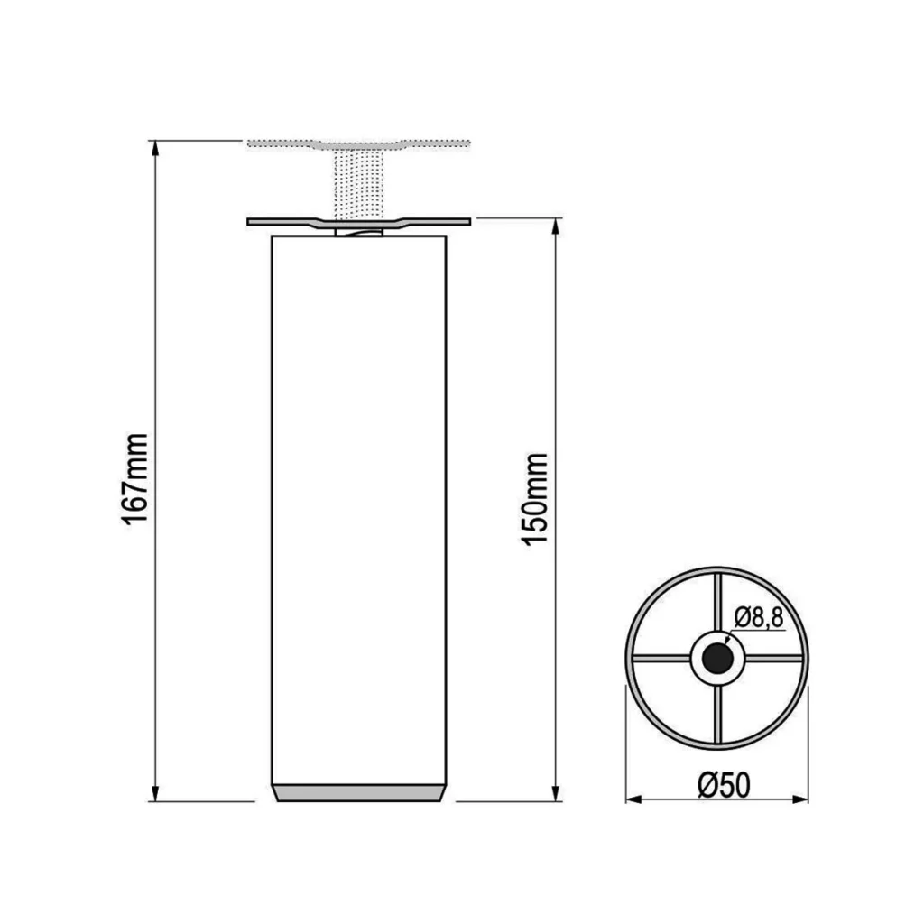 ON D Noga d=50 CF 15cm AL SM