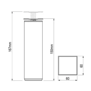 ON D Noga 60×60 CF 15cm AL SM