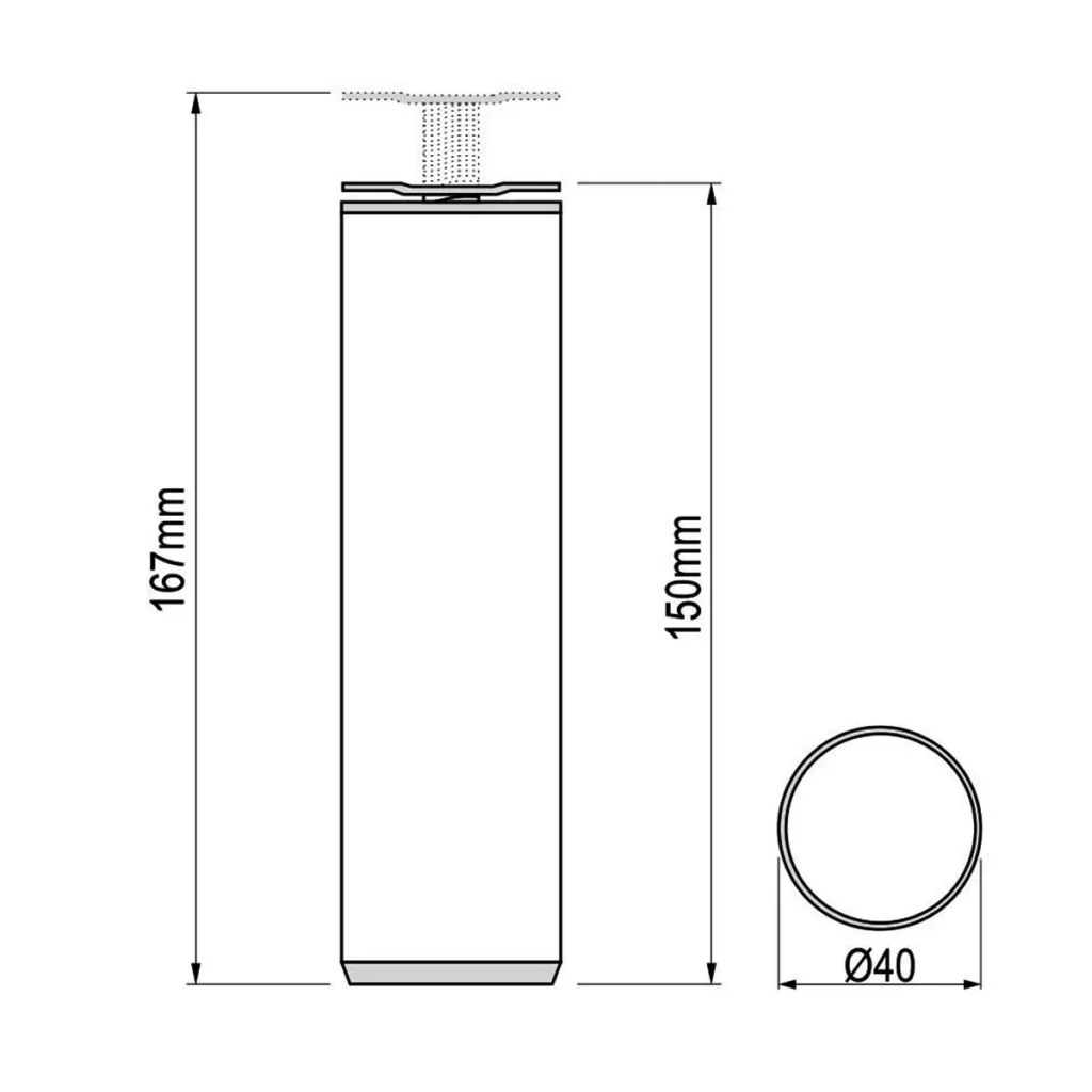 ON D Noga d=40 CF 15cm AL SB