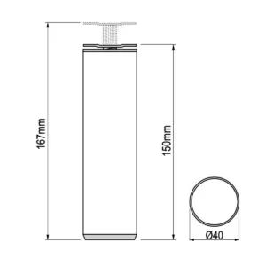 ON D Noga d=40 CF 15cm AL SB