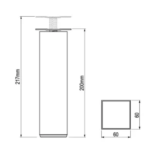 ON D Noga 60×60 CF 20cm AL SM