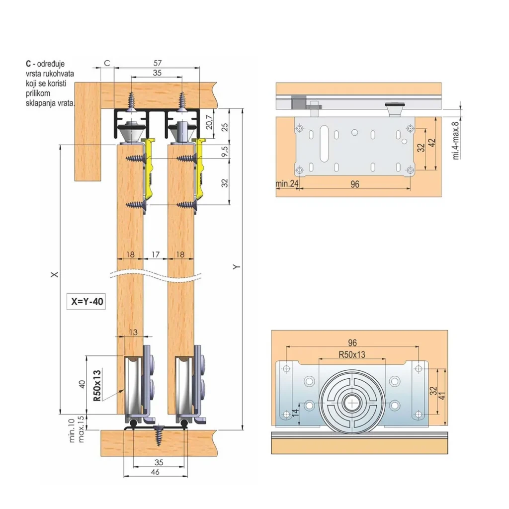 SM 80 donja 2k šina AL SM