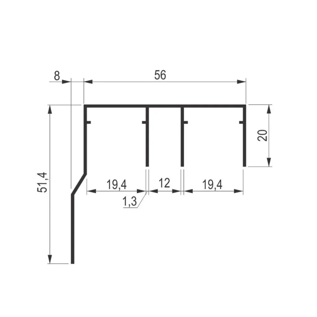 SM 80-OP gornja 2k šina-maska