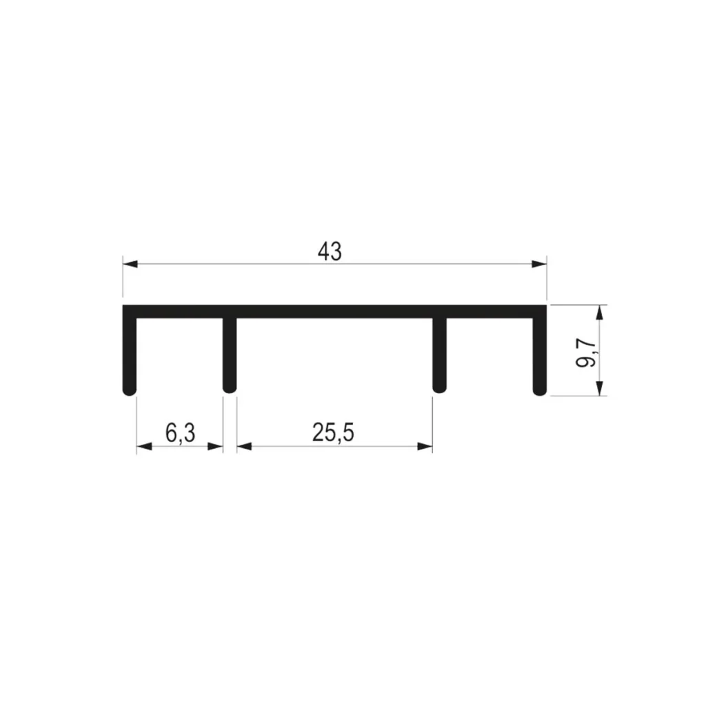 SM 45 gornja 2k šina AL SM