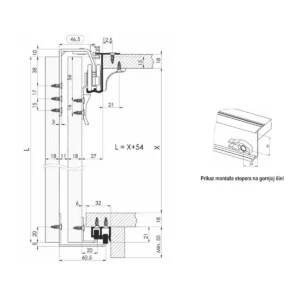 SGM 03-020 Donja šina PVC 2,5m