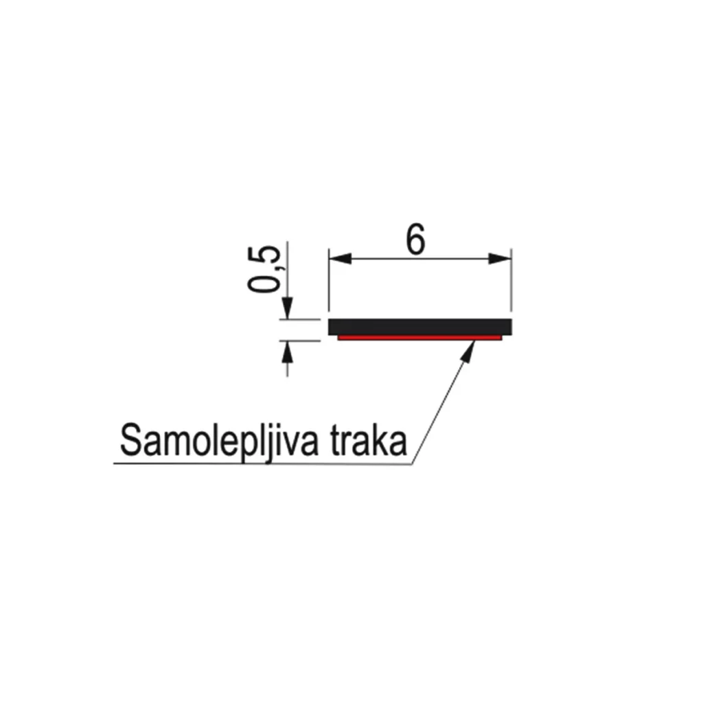 FLAH  6×0,5 profil 3m AL sjaj