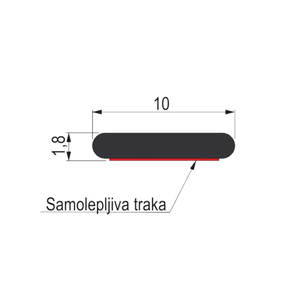 FLAH 10×1.8 profil 3m AL mat