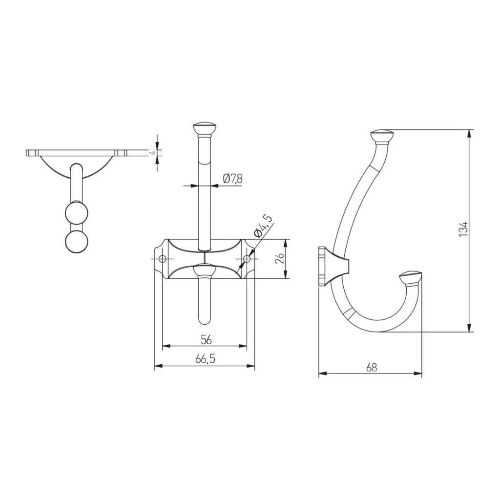 OČ čiviluk WZ-CRAFT mes. antik