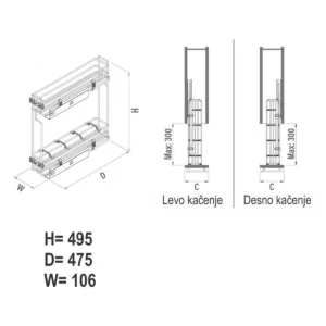 OŽE žič.korpa bočna 150/D STAR