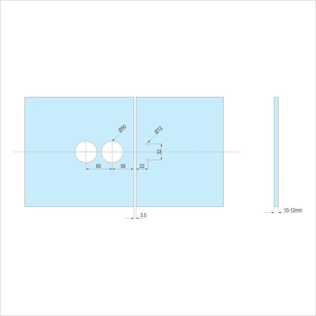 VŠ brava “BRUCE” za staklena vrata