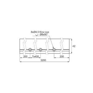 VŠ “ZAPP” štok profil “L” 320cm SM