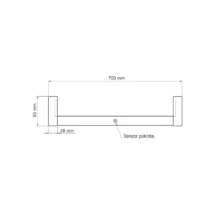UP E led gar.šipka-senzor/A 70