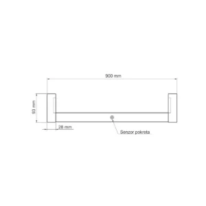 UP E led gar.šipka-senzor/A 90