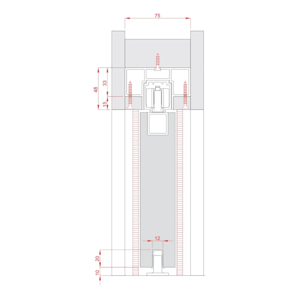 PVD POCKET g. šina 75mm 2,5m TS