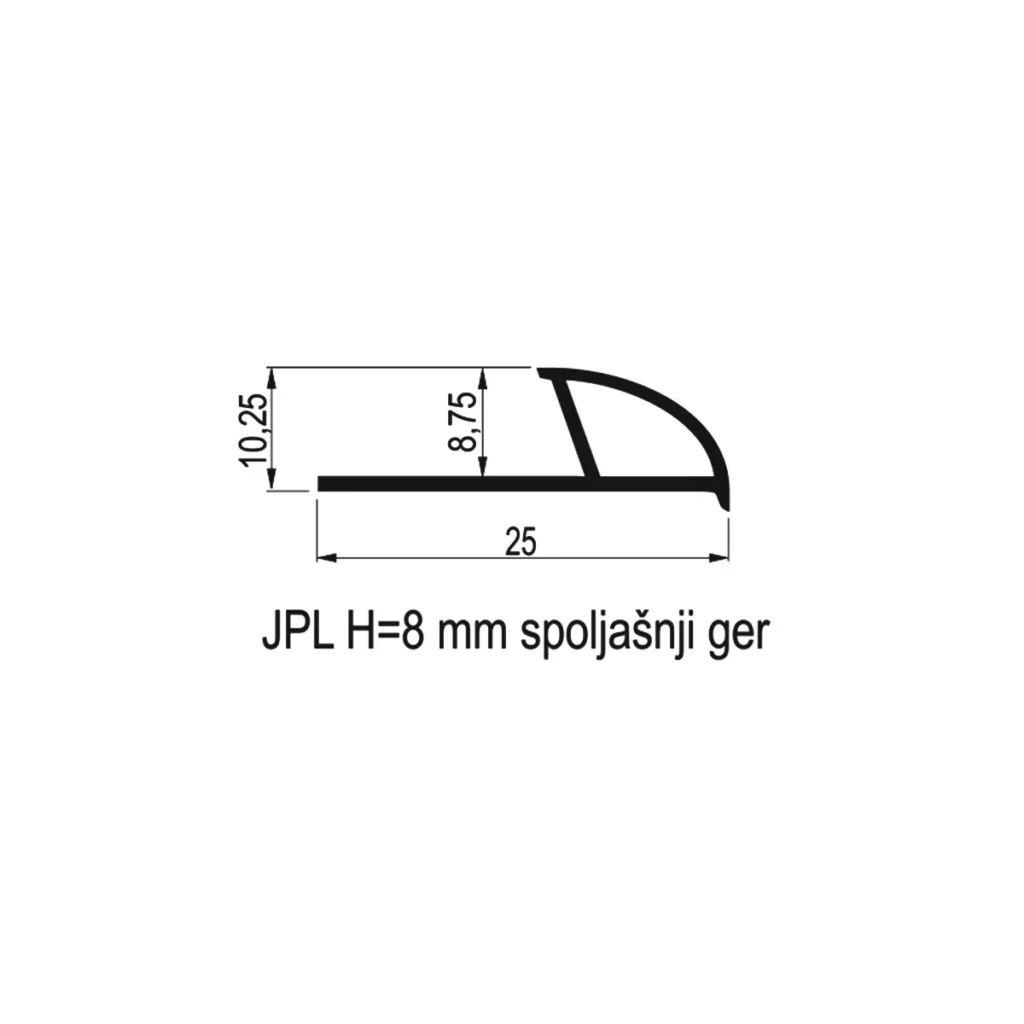 KG PVC JPL H= 8mm-22 crvena