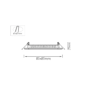 RAS ugradni LED panel kocka 3W toplo bela