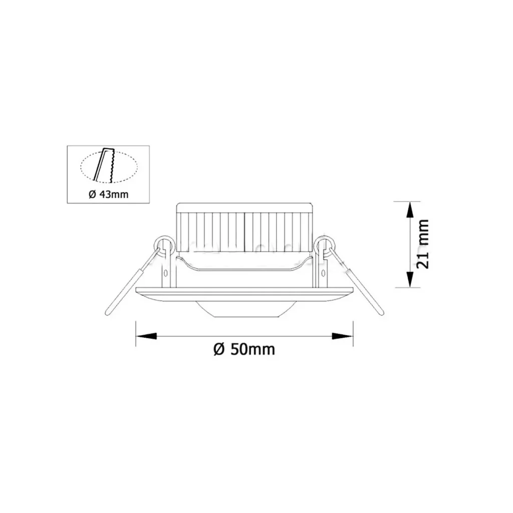 E-X svet.KD68-1W bela krug WH