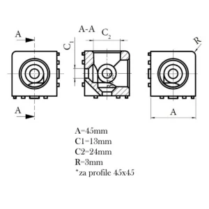 SIGMA kocka 3 kraka-45x45zamak