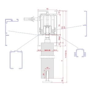 PVD TS-SELFIE zidni nosač šine AL