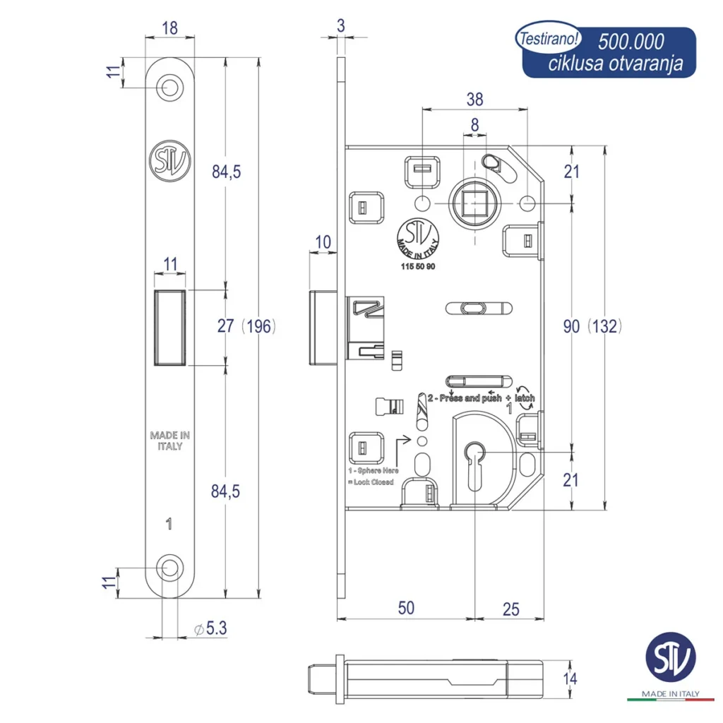 KV brava STV mag. ključ siva