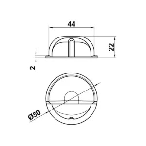 VO Odbojnik fi50 braon-20mmDBT