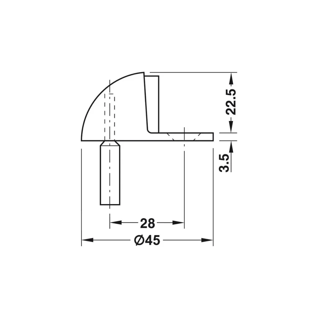 VO Odbojnik fi45 mat-25mm HF
