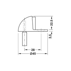 VO Odbojnik fi45 mat-25mm HF