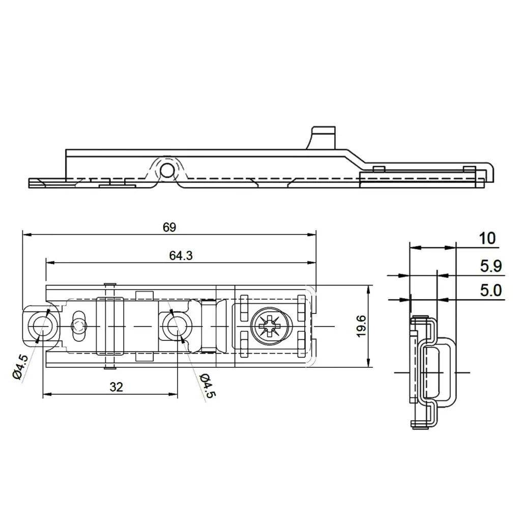 OŠ E Clip pločica CRNA HS