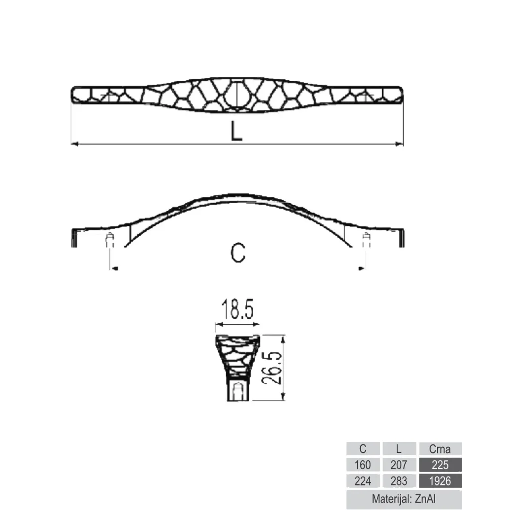 ORN N 224 ruč.K940 crna MT