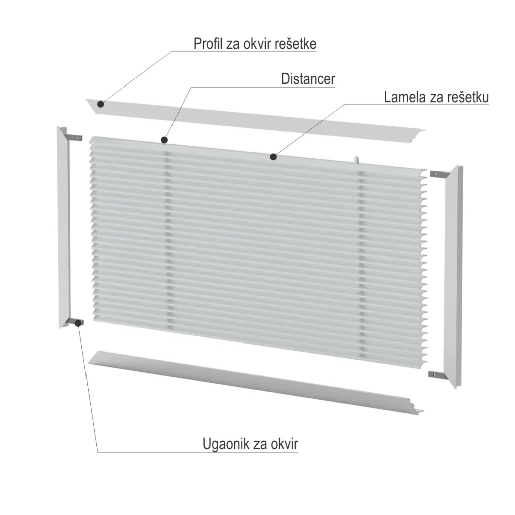 Ventilaciona rešetka plitka – na meru