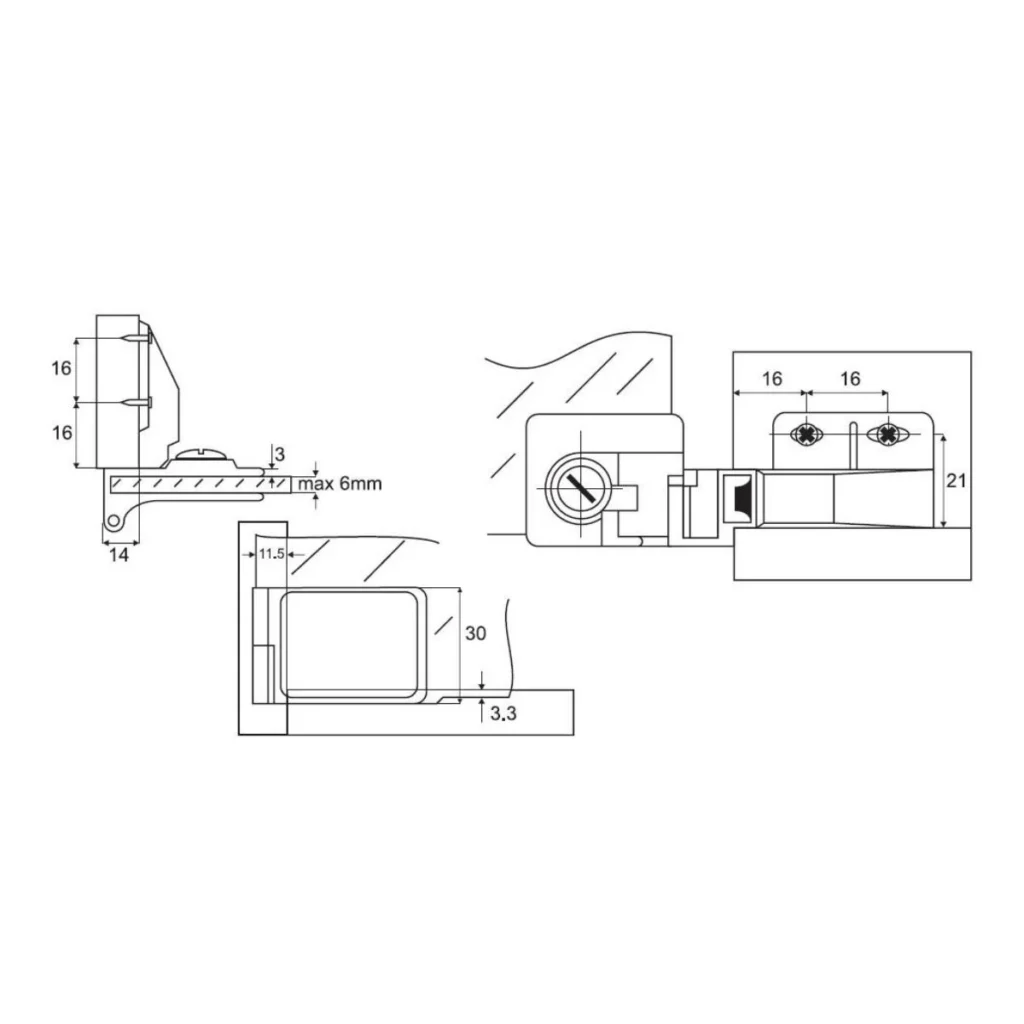 OŠ S D16 šarka za staklo 6mm ZL SISO