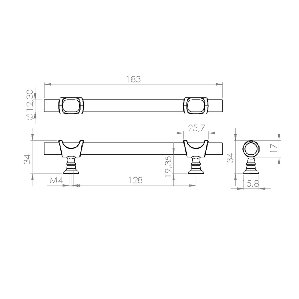ORN N 128 ručica K1010 zlato MT