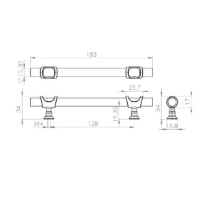 ORN N 128 ručica K1010 zlato MT
