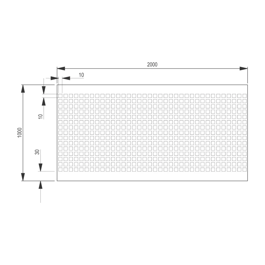 AL tabla 100x200cm perforirana – Kocka