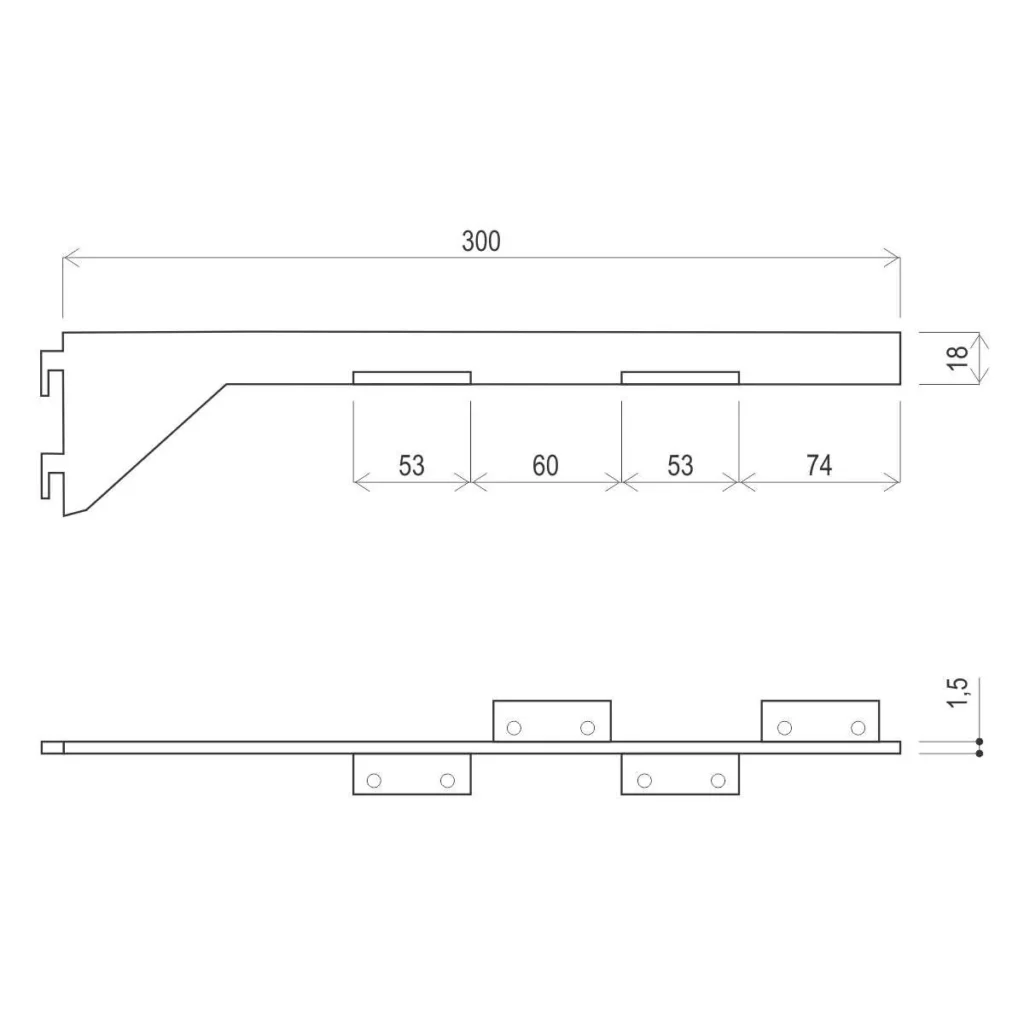 WI BD obostrani nosači drv. police ANT