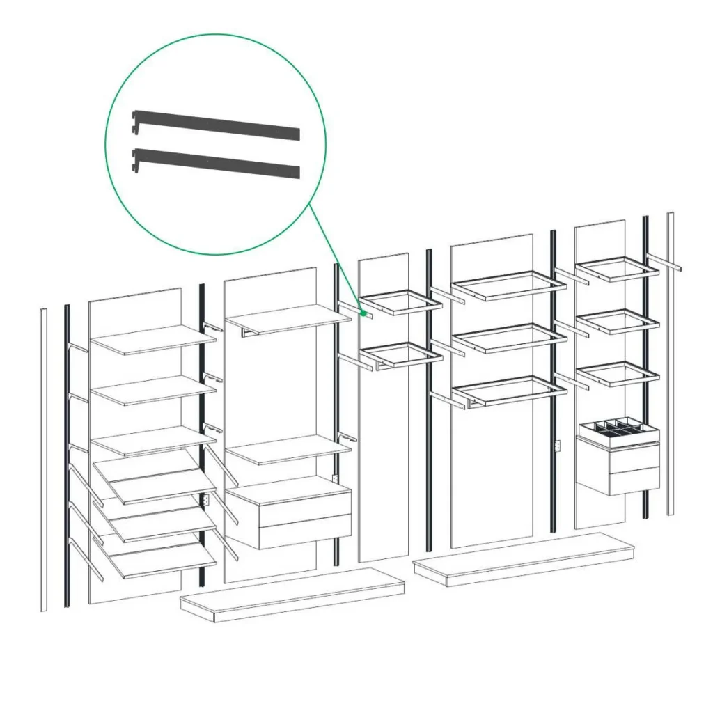 WI BD nosač stakl. drv. police ANT