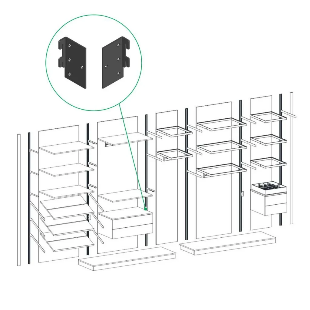 WI BD skriveni nosači za korpus ANT