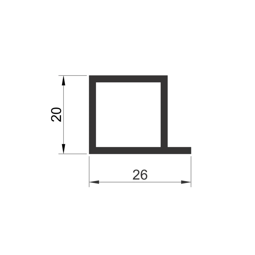 QB quadro profil sa perom 3.0m AL CRNA