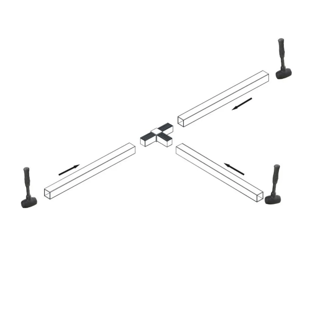 QB PVC ugao 3 kraka T CRNA